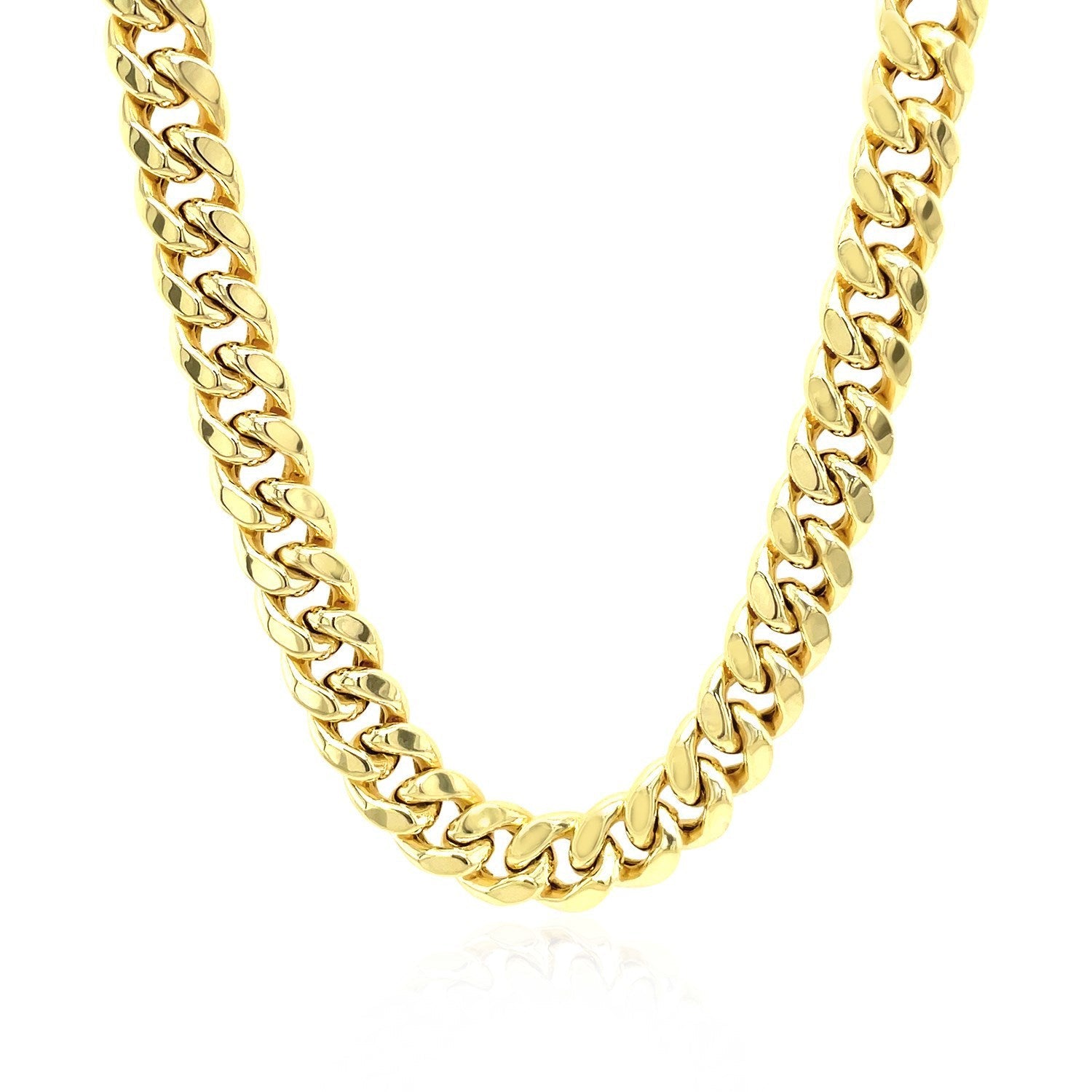7.25mm 10k Yellow Gold Semi Solid Miami Cuban Chain by Bids.com