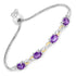 3.27 Carat Genuine Amethyst and White Topaz .925 Sterling Silver Bracelet  DestGlow