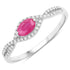 0.40 Carat Genuine Ruby and White Diamond 14K White Gold Ring by Bids.com