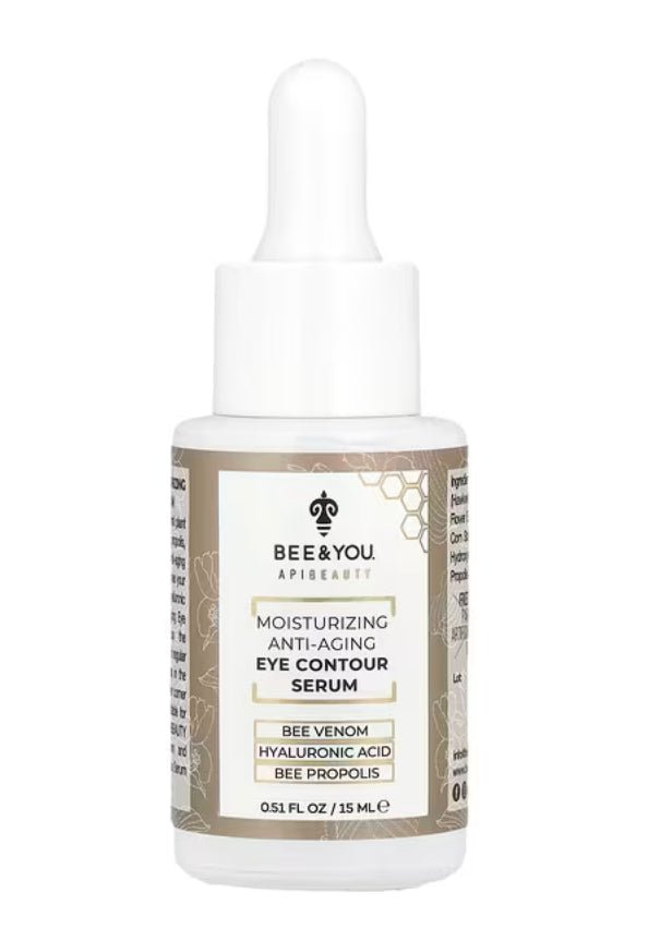 Bee &amp; You Anti-Aging Natural Eye Contour Serum for Puffy Eyes, Circles &amp; Bags with Bee Venom &amp; Hyaluronic Acid, 0.51 fl oz