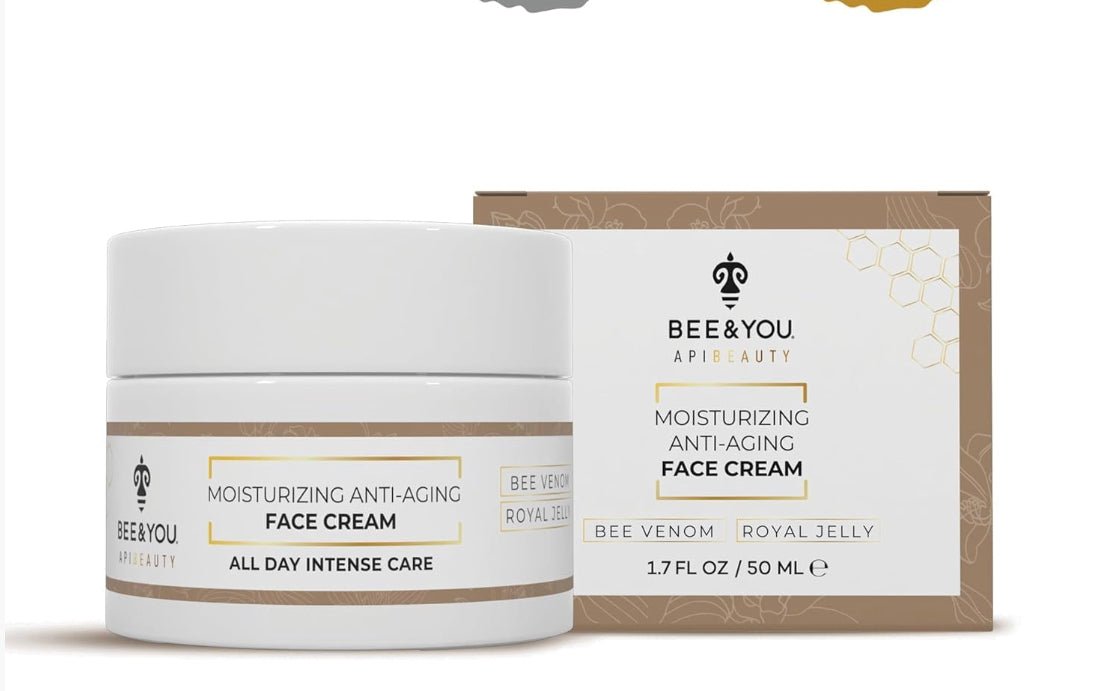 Bee &amp; You Anti-Aging Natural Face Cream, Deep Wrinkle Treatment with Royal Jelly, Bee Venom &amp; Shea Butter, 1.7 fl oz
