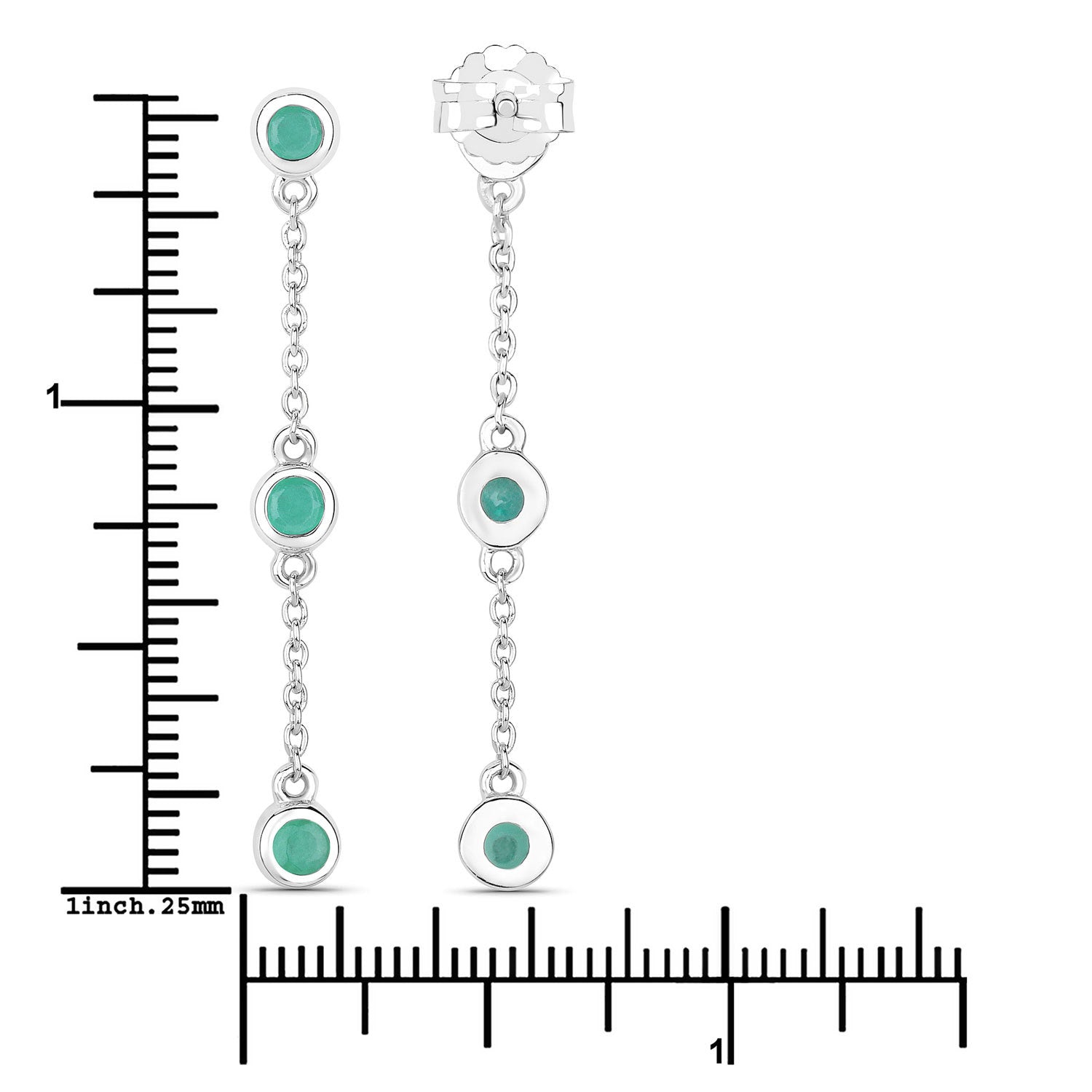0.60 Carat Genuine Emerald .925 Sterling Silver Earrings by Bids.com