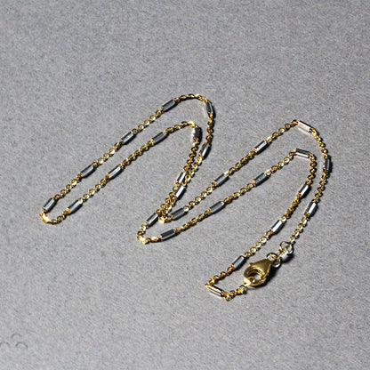 Bar Links Pendant Chain in 14k Two Tone Gold (1.4mm) by Bids.com