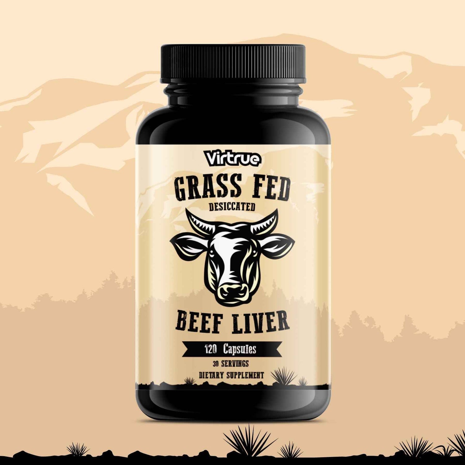 Grass Fed Desiccated Beef Liver Capsules