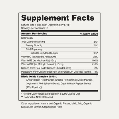 Nitric Oxide Organic Beets Single-Serve Packs by Snap Supplements