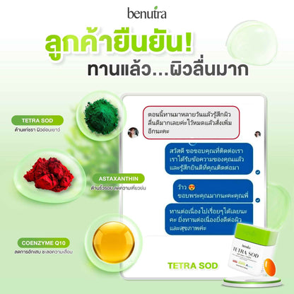 BENUTRA TETRA SOD with Astaxanthin CoQ10 Antioxidant Power for Skin Health