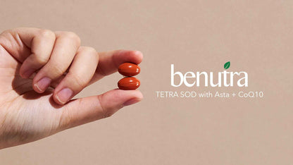 BENUTRA TETRA SOD with Astaxanthin CoQ10 Antioxidant Power for Skin Health