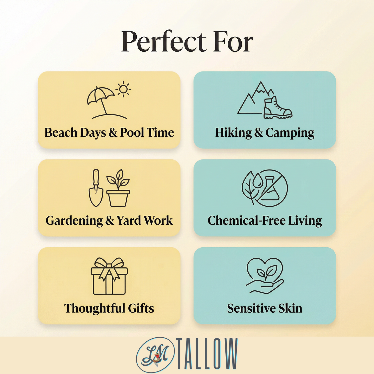Tallow Sun Care Duo - Natural Before &amp; After Sun Cream Gift Set with Zinc Oxide by Lady May Tallow
