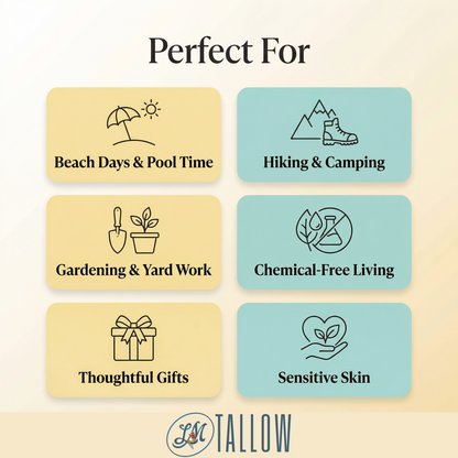 Tallow Sun Care Duo - Natural Before &amp; After Sun Cream Gift Set with Zinc Oxide by Lady May Tallow