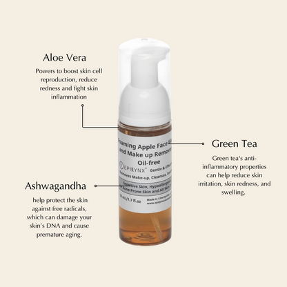 Gentle Foaming Facial Cleanser – Aloe, Apple &amp; Ashwagandha for All Skin Types by EpiLynx