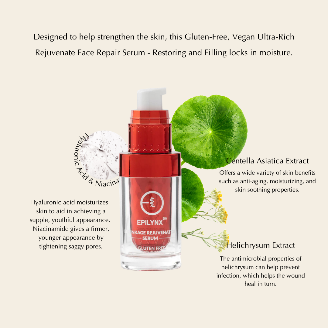 Enriching Ageless Rejuvenate Face Serum – Hydrating, Firming &amp; Vegan (Gluten-Free, Mature Skin Friendly) by EpiLynx