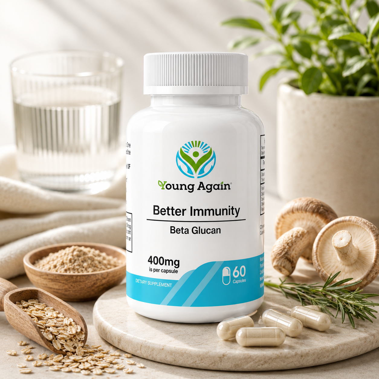 Beta Glucan - Natural Immune Booster by Young Again