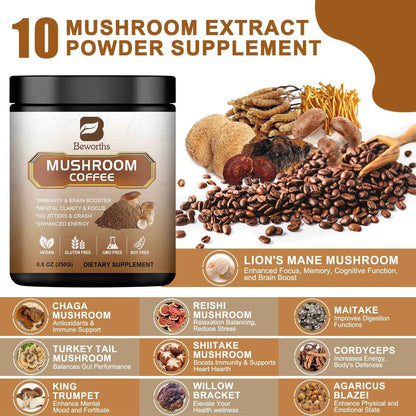 Mushroom Coffee with Cordyceps, Reishi &amp; Lion&