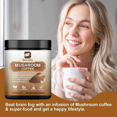 Mushroom Coffee with Cordyceps, Reishi & Lion's Mane Energy, Focus & Mood