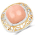 Two Tone Plated 12.80 Carat Genuine Moonstone .925 Sterling Silver Ring by Bids.com