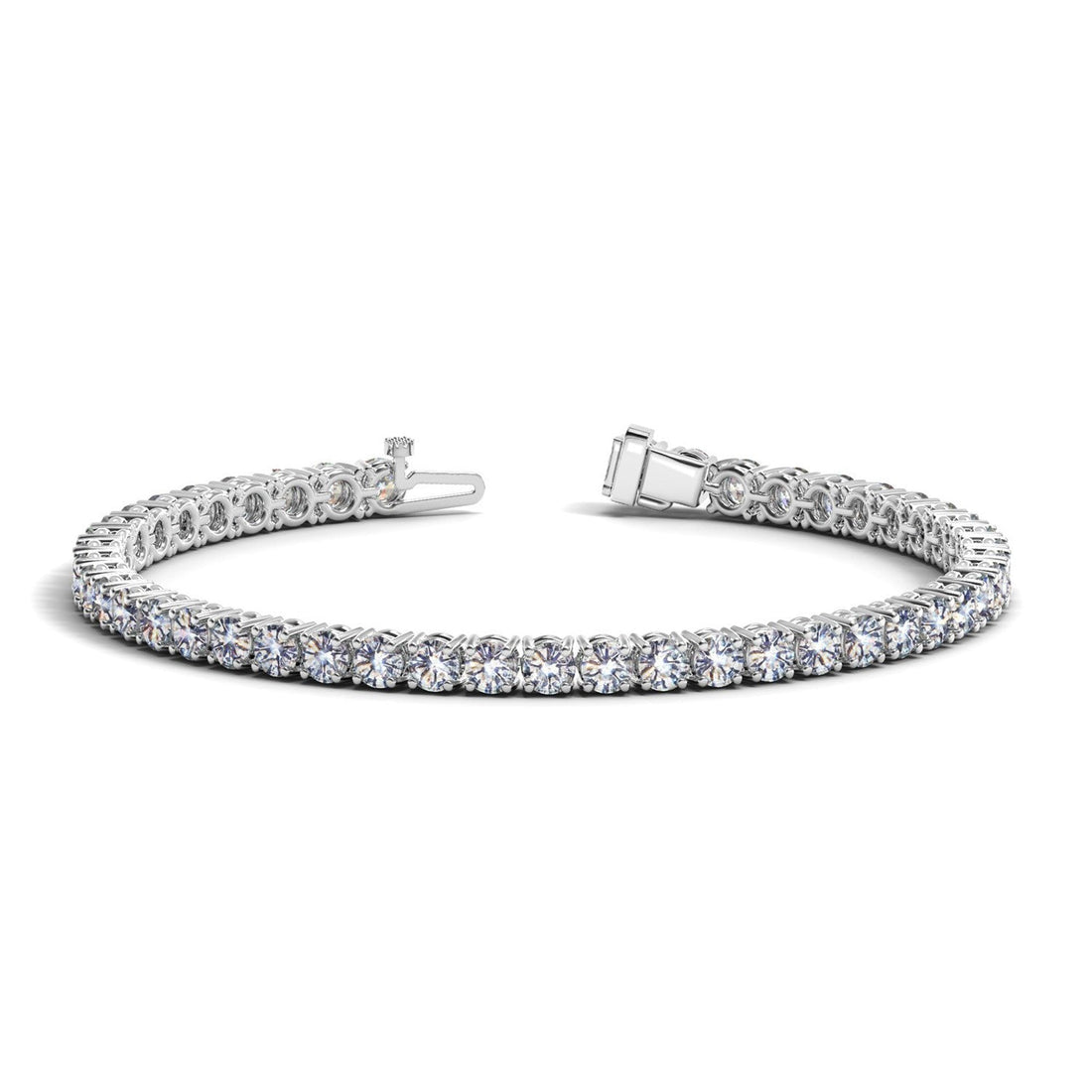 Lab Grown Round Diamond Tennis Bracelet in 14k White Gold (8 cctw F/G VS2/SI1) by Bids.com