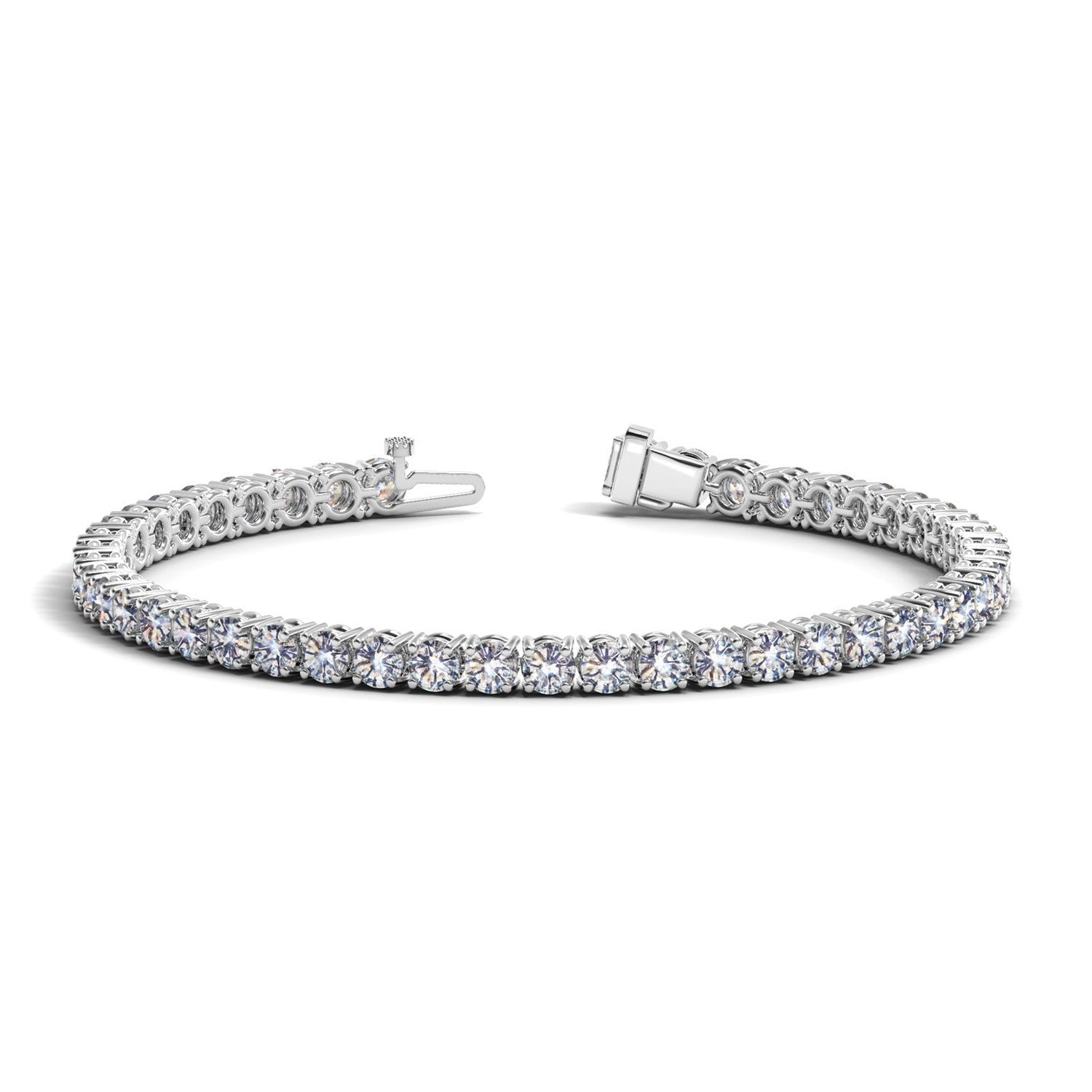 Lab Grown Round Diamond Tennis Bracelet in 14k White Gold (8 cctw F/G VS2/SI1) by Bids.com