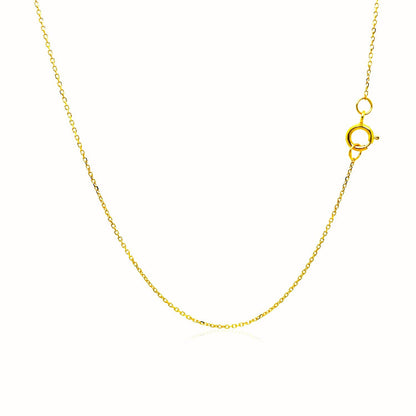 14k Yellow Gold Diamond Cut Cable Link Chain 0.7mm by Bids.com
