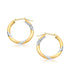14k Two Tone Gold Polished Hoop Earrings (20 mm)  DestGlow
