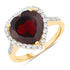 5.86 Carat Genuine Garnet and White Topaz .925 Sterling Silver Ring by Bids.com