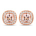 1.68 Carat Genuine Morganite and White Diamond 14K Rose Gold Earrings  DestGlow