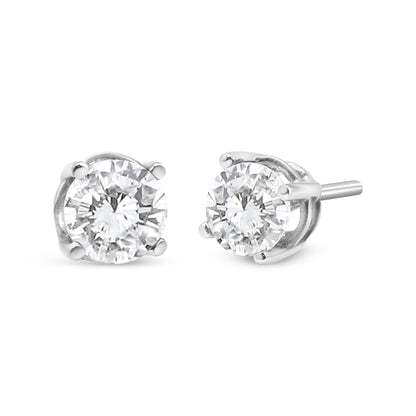 14K White Gold 3/4 Cttw Lab Grown Diamond 4-Prong Classic Stud Earrings (F-G Color, VS2-SI1 Clarity) by Bids.com