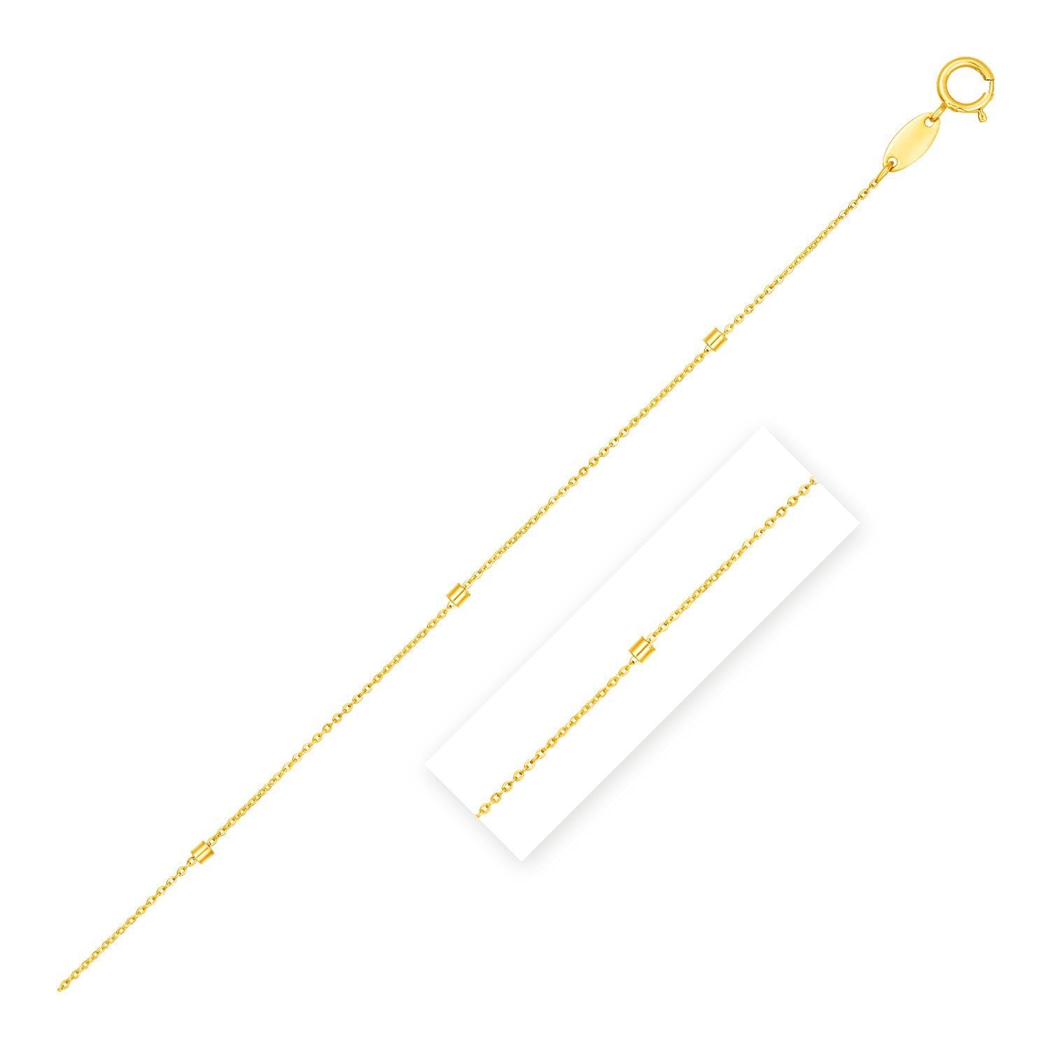 Bead Links Pendant Chain in 14k Yellow Gold (1.5mm) by Bids.com