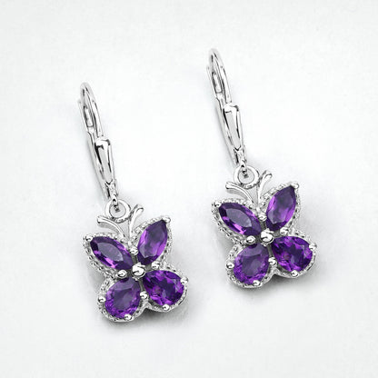 2.12 Carat Genuine Amethyst .925 Sterling Silver Earrings by Bids.com