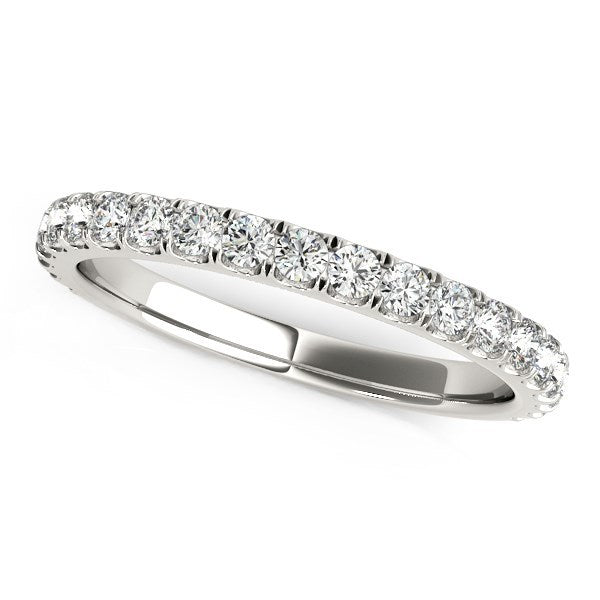 14k White Gold Round Pave Setting Diamond Wedding Band (3/8 cttw) by Bids.com