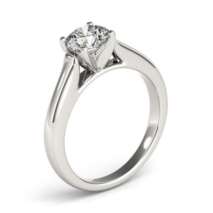 14k White Gold Cathedral Design Solitaire Diamond Engagement Ring (1 cttw) by Bids.com