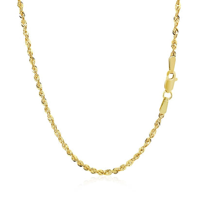 10K Yellow Gold Hollow Diamond Cut Rope Chain (2.00 mm) by Bids.com