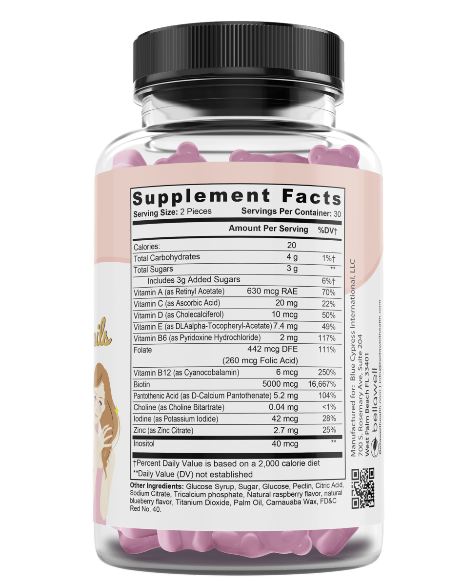 Biotin Gummies - Hair Skin and Nails - by Bellawell