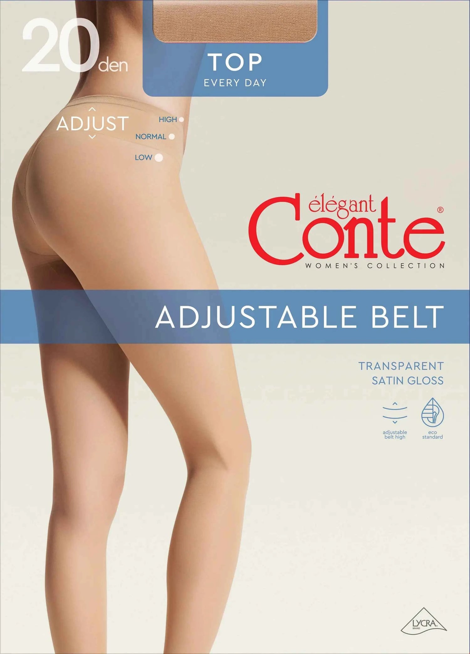 Tights Conte Top 20 Den - Low Waist Adjustable Belt