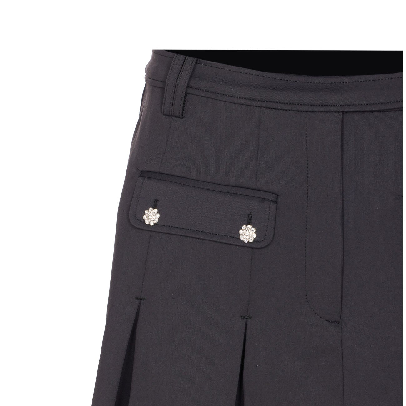 Ganni Women Black Pleated Mini Skirt by Luosophy