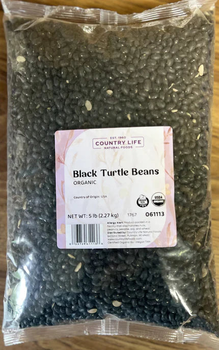 Black Turtle Beans, Organic (REDUCED PRICE! - Contains splits)