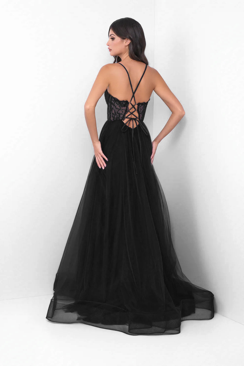 Dani Gown - Black - Lace &amp; Tulle A-line Dress