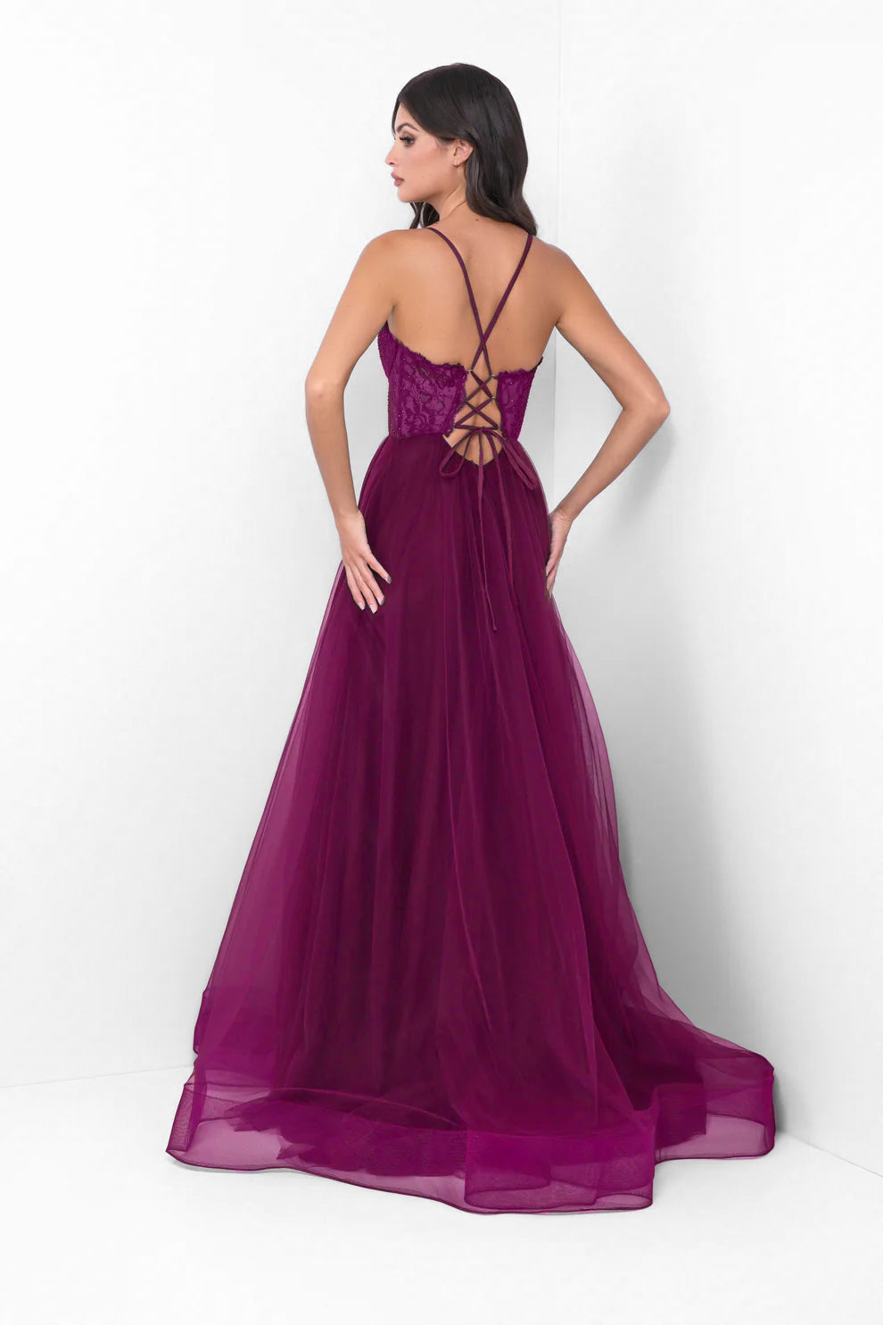Dani Gown - Mulberry - Lace &amp; Tulle A-line Dress