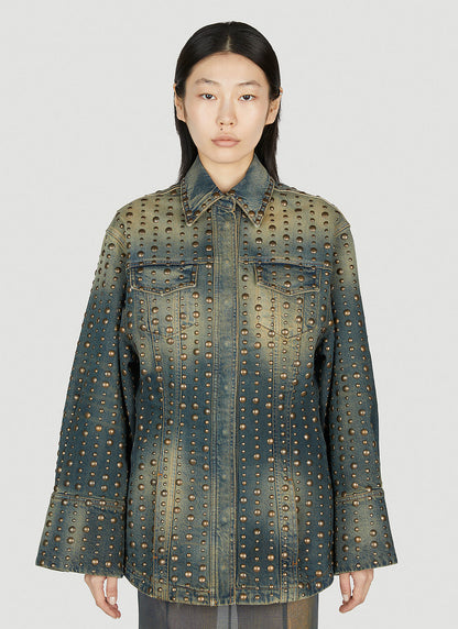 Blumarine Women Studded Denim Jacket by Luosophy