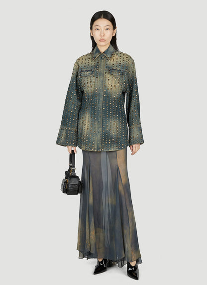 Blumarine Women Studded Denim Jacket by Luosophy