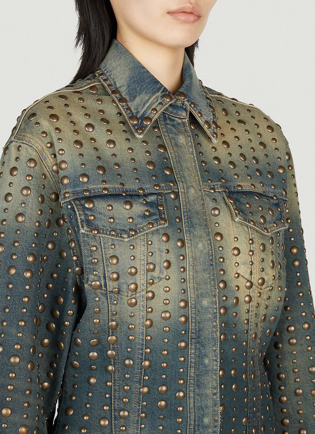 Blumarine Women Studded Denim Jacket by Luosophy