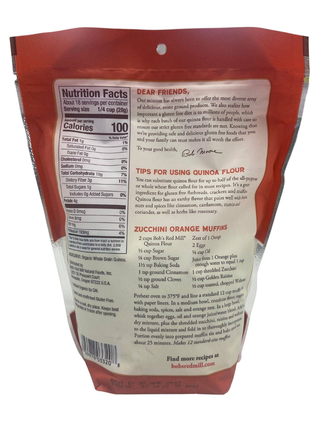 Quinoa Flour, Organic, Bob&
