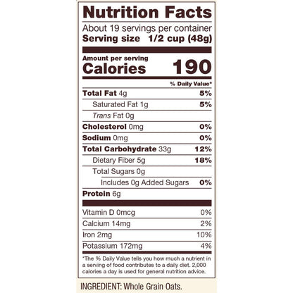 Oats, Regular Rolled, Gluten-Free, Organic, Bob&