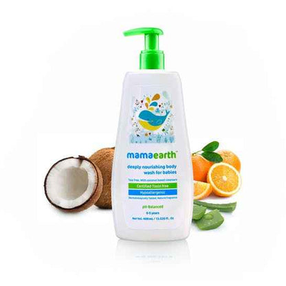 Mamaearth Deeply Nourishing Baby Body Wash For Natural Cleansers &amp; Tear-Free Formula