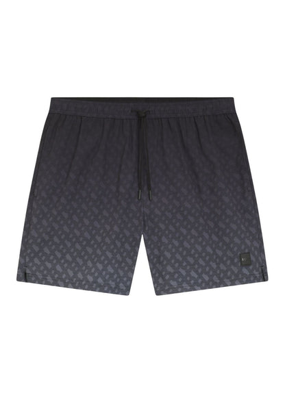Boss Vale Monogram Print Shorts - Black by Denim Exchange