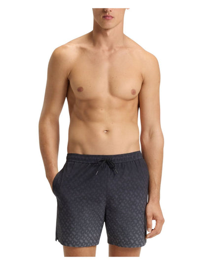 Boss Vale Monogram Print Shorts - Black by Denim Exchange