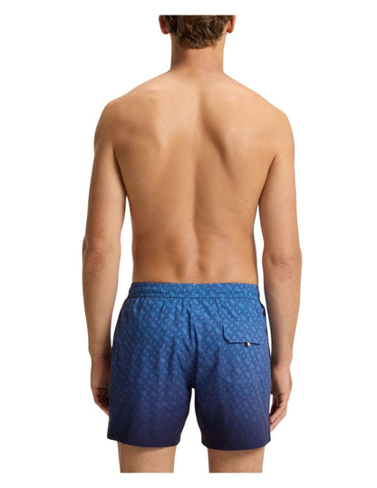 Boss Vale Monogram Print Shorts - Blue by Denim Exchange