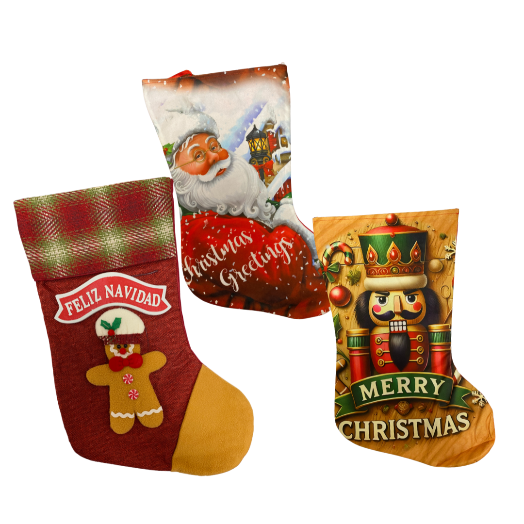 Bota Navideña Decorativa – Santa, Hombre de Jengibre o Cascanueces (AA2025-4-57/58/59/60/61) by Farmacias Savia