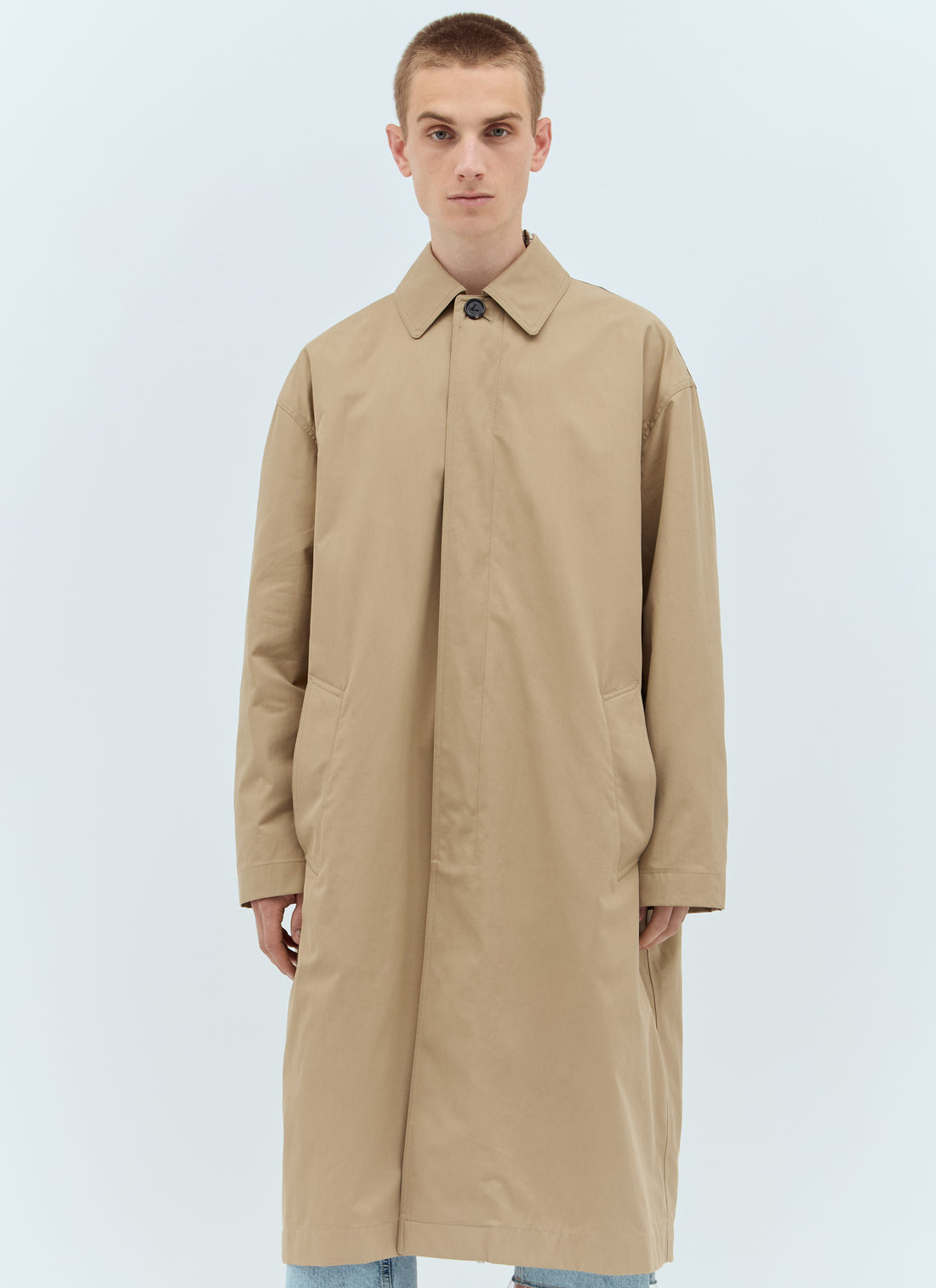 Bottega Veneta Men Cotton Twill Trench Coat by Luosophy