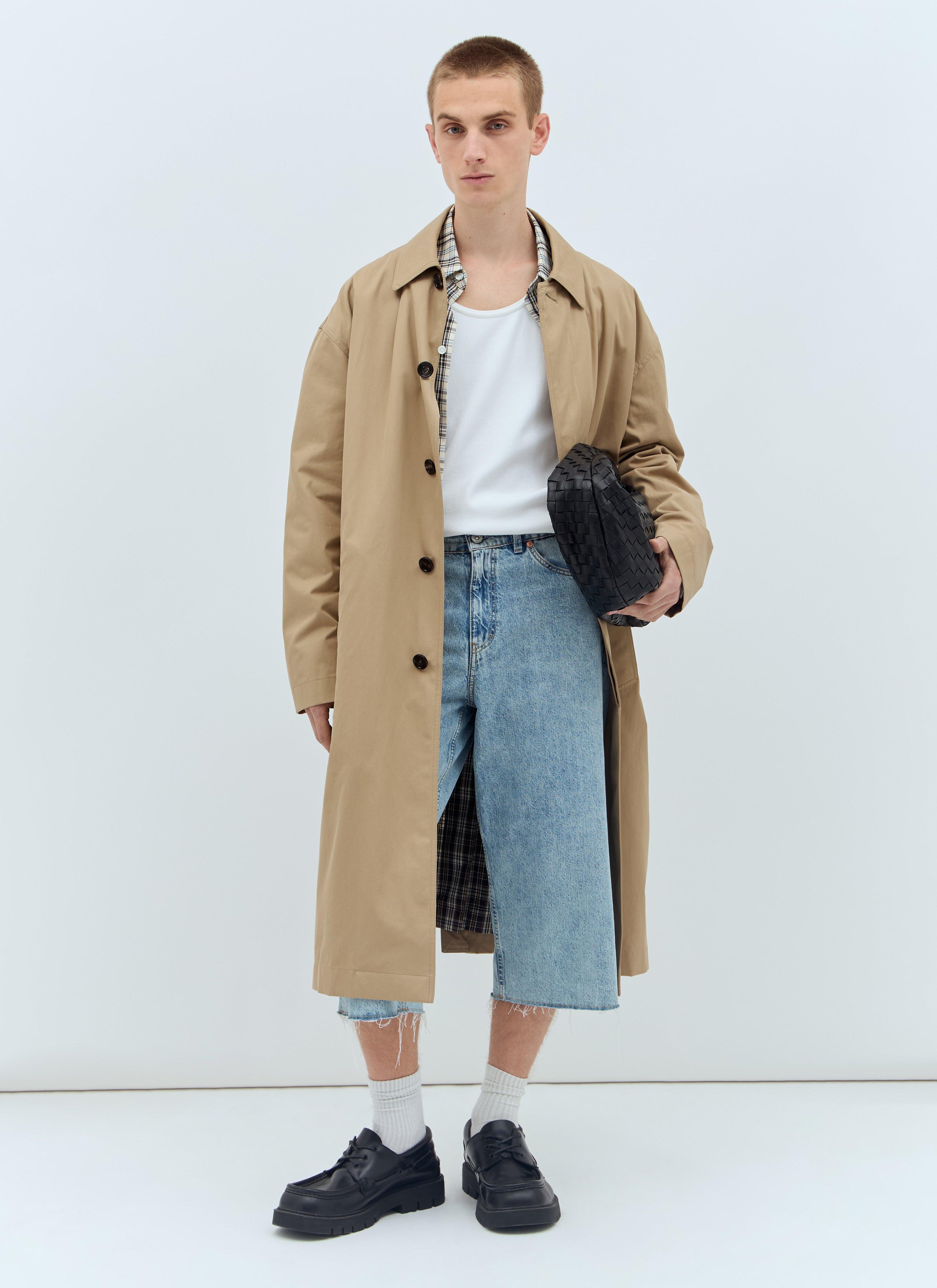 Bottega Veneta Men Cotton Twill Trench Coat by Luosophy