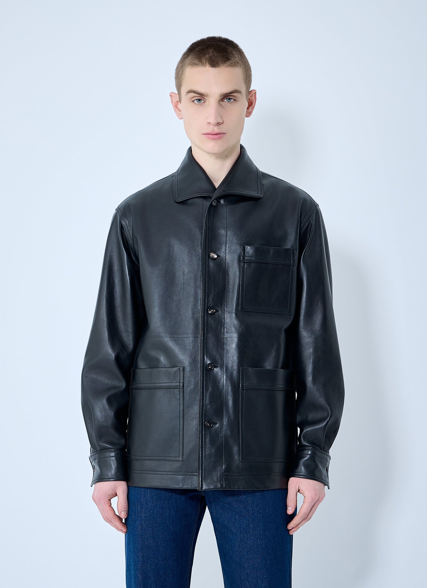 Bottega Veneta Men Leather Pyjama Shirt by Luosophy